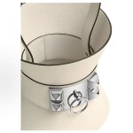 HERMES Mini Silver-clasp E Handbag 14 Women\'s I2 Nata Cream White